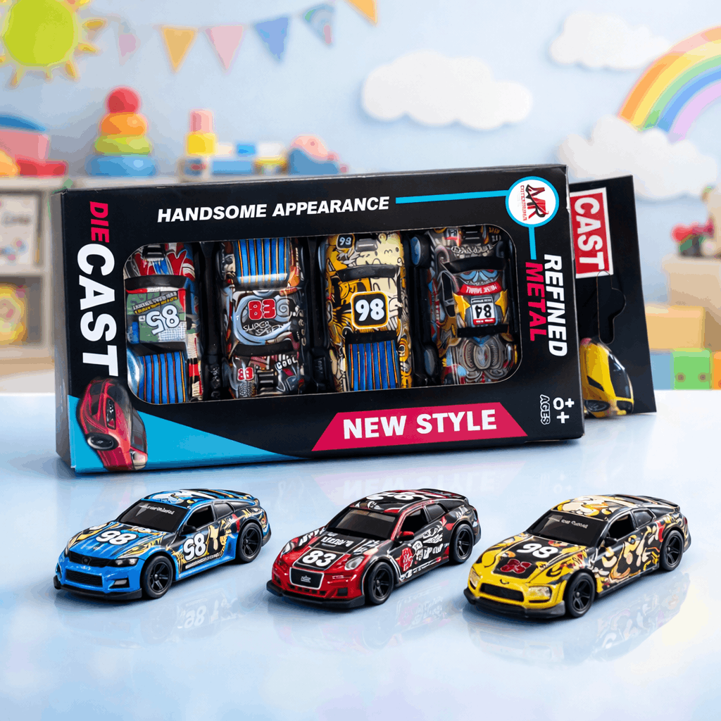 4 - Pack Die - Cast Metal Toy Cars Set – Mini Racing Cars Collection for Kids - TodsKart