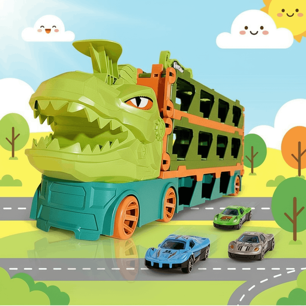 Dinosaur Catapult Truck Toy – Transporter Launcher Truck with Mini Cars for Kids - TodsKart
