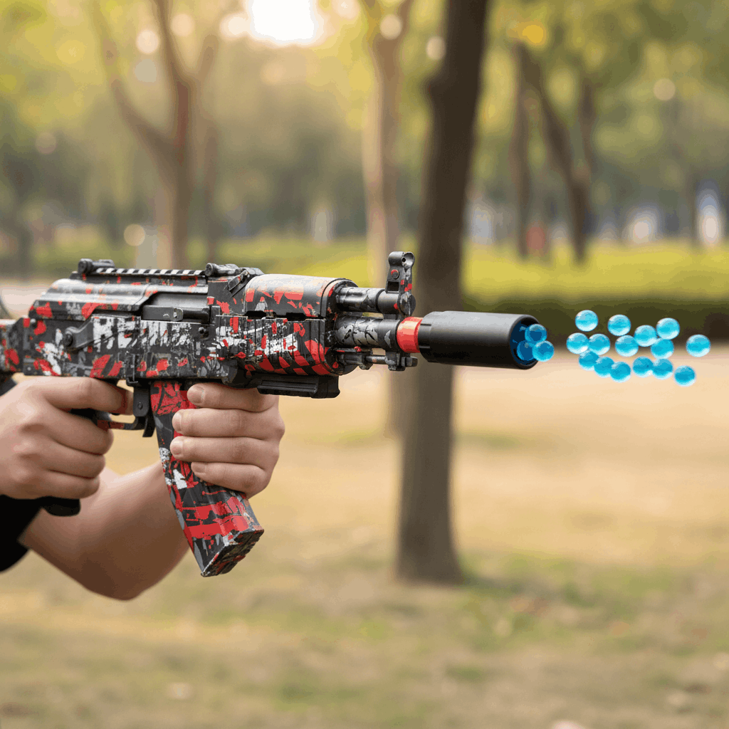 Electric Gel Blaster Toy Gun AK47 Style – USB Rechargeable Water Beads Shooting Toy with Orbeez Bullets - TodsKart