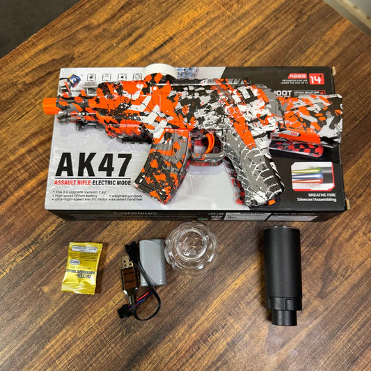 Electric Gel Blaster Toy Gun AK47 Style – USB Rechargeable Water Beads Shooting Toy with Orbeez Bullets - TodsKart