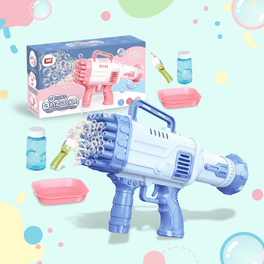 32 - Hole Bazooka Bubble Gun – Automatic Bubble Blaster Toy with LED Lights for Kids - TodsKart