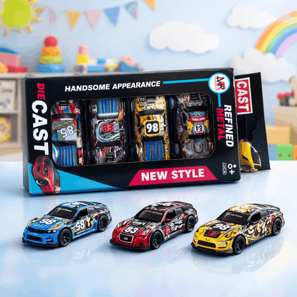 4 - Pack Die - Cast Metal Toy Cars Set – Mini Racing Cars Collection for Kids - TodsKart