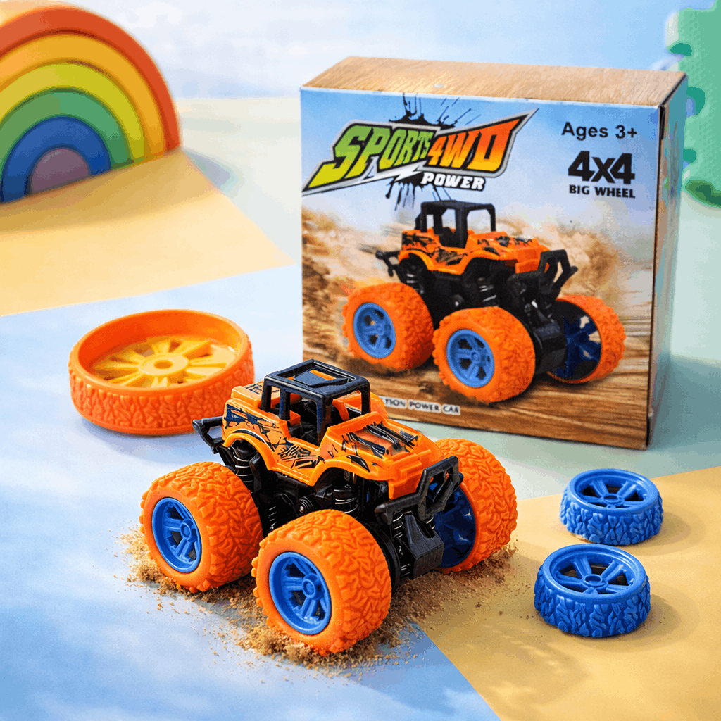4x4 Big Wheel Monster Truck Toy – Friction Powered Off - Road Car for Kids - TodsKart