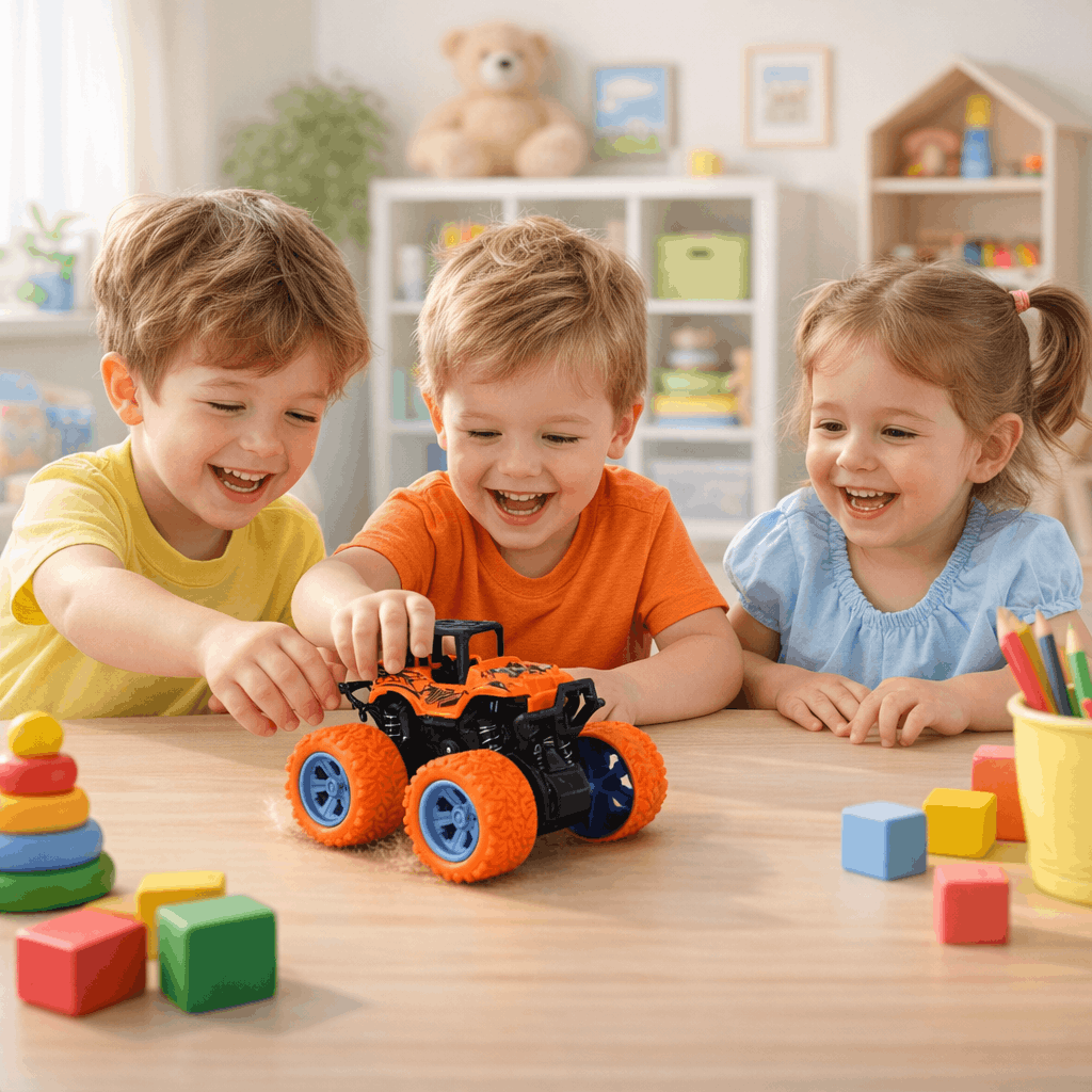 4x4 Big Wheel Monster Truck Toy – Friction Powered Off - Road Car for Kids - TodsKart