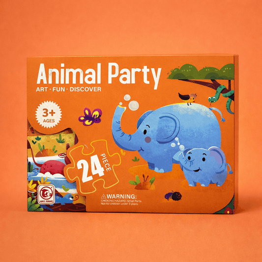 Animal Party 24 - Piece Kids Puzzle – Educational Jigsaw Puzzle Toy for Toddlers | Fun Learning Animal Puzzle Game for Boys & Girls - TodsKart