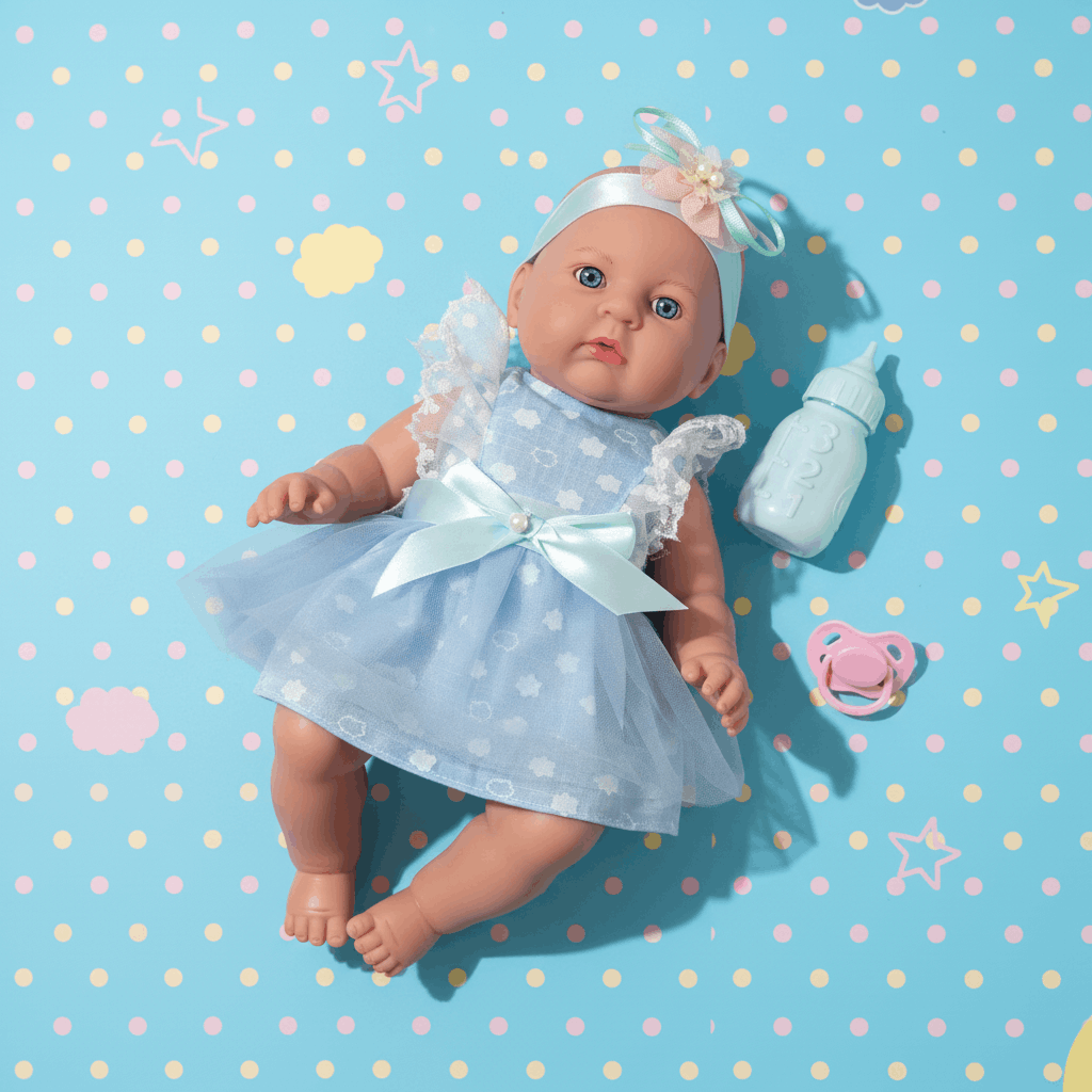 Baby Doll Set for Kids – Realistic Simulation Doll with Feeding Bottle & Accessories - TodsKart
