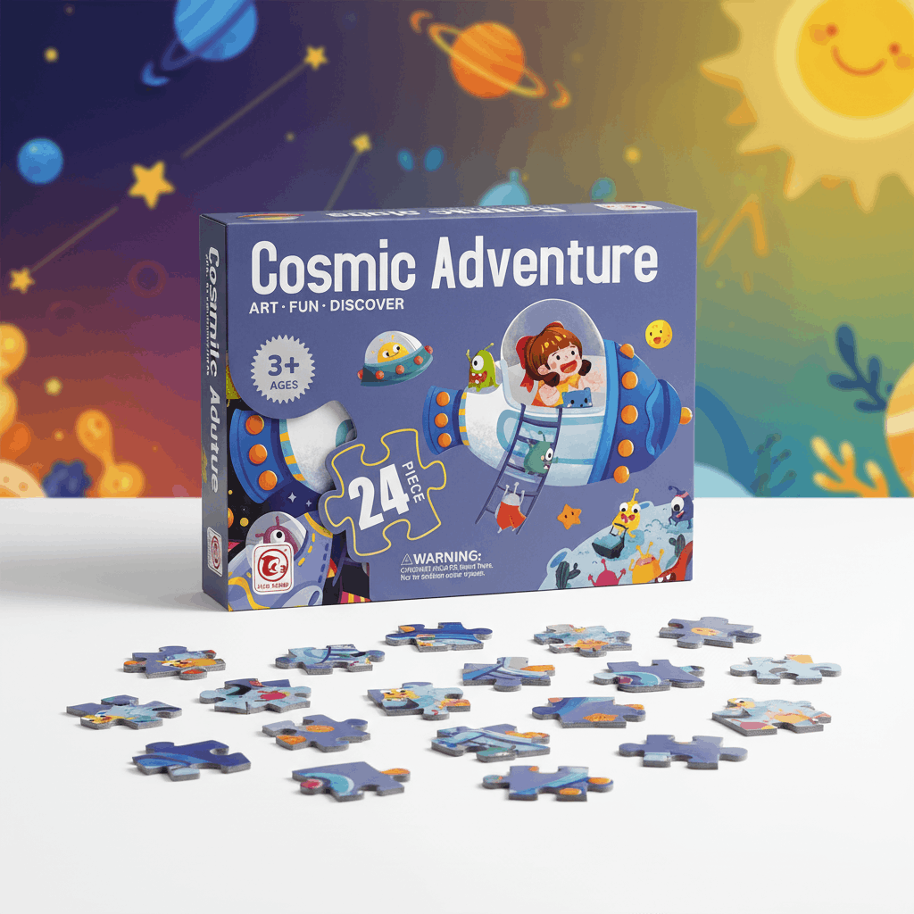Cosmic Adventure 24 - Piece Kids Puzzle – Space Theme Educational Jigsaw Puzzle for Toddlers - TodsKart