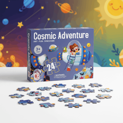 Cosmic Adventure 24 - Piece Kids Puzzle – Space Theme Educational Jigsaw Puzzle for Toddlers - TodsKart
