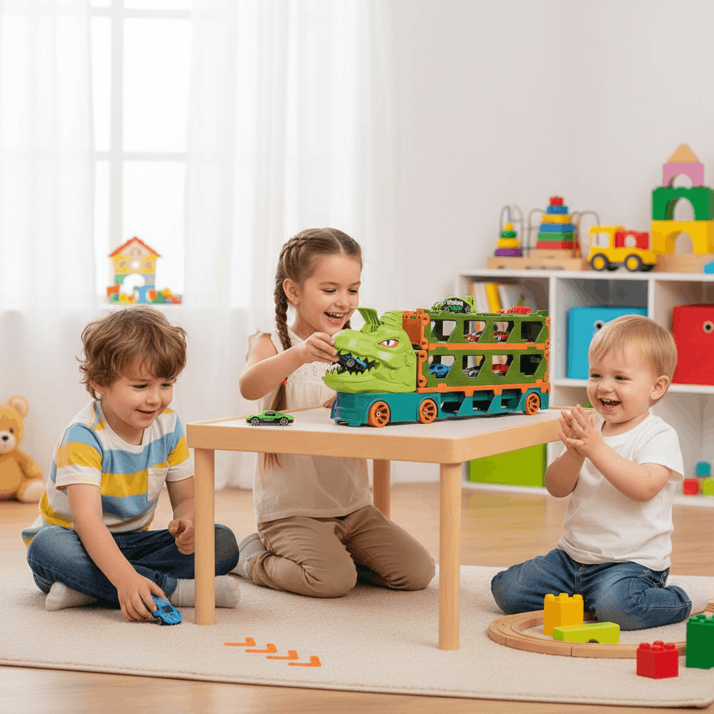 Dinosaur Catapult Truck Toy – Transporter Launcher Truck with Mini Cars for Kids - TodsKart