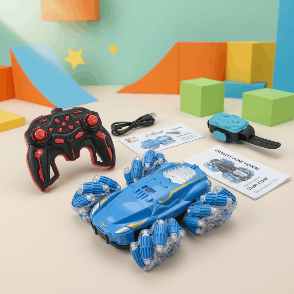 Double - Sided Gesture Control Stunt Car – 2.4GHz RC 360° Rotating Drift Car with LED Lights & Watch Controller - TodsKart
