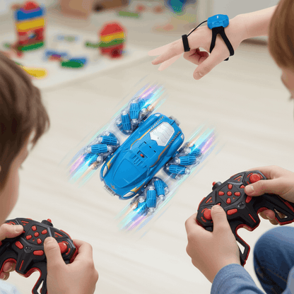 Double - Sided Gesture Control Stunt Car – 2.4GHz RC 360° Rotating Drift Car with LED Lights & Watch Controller - TodsKart