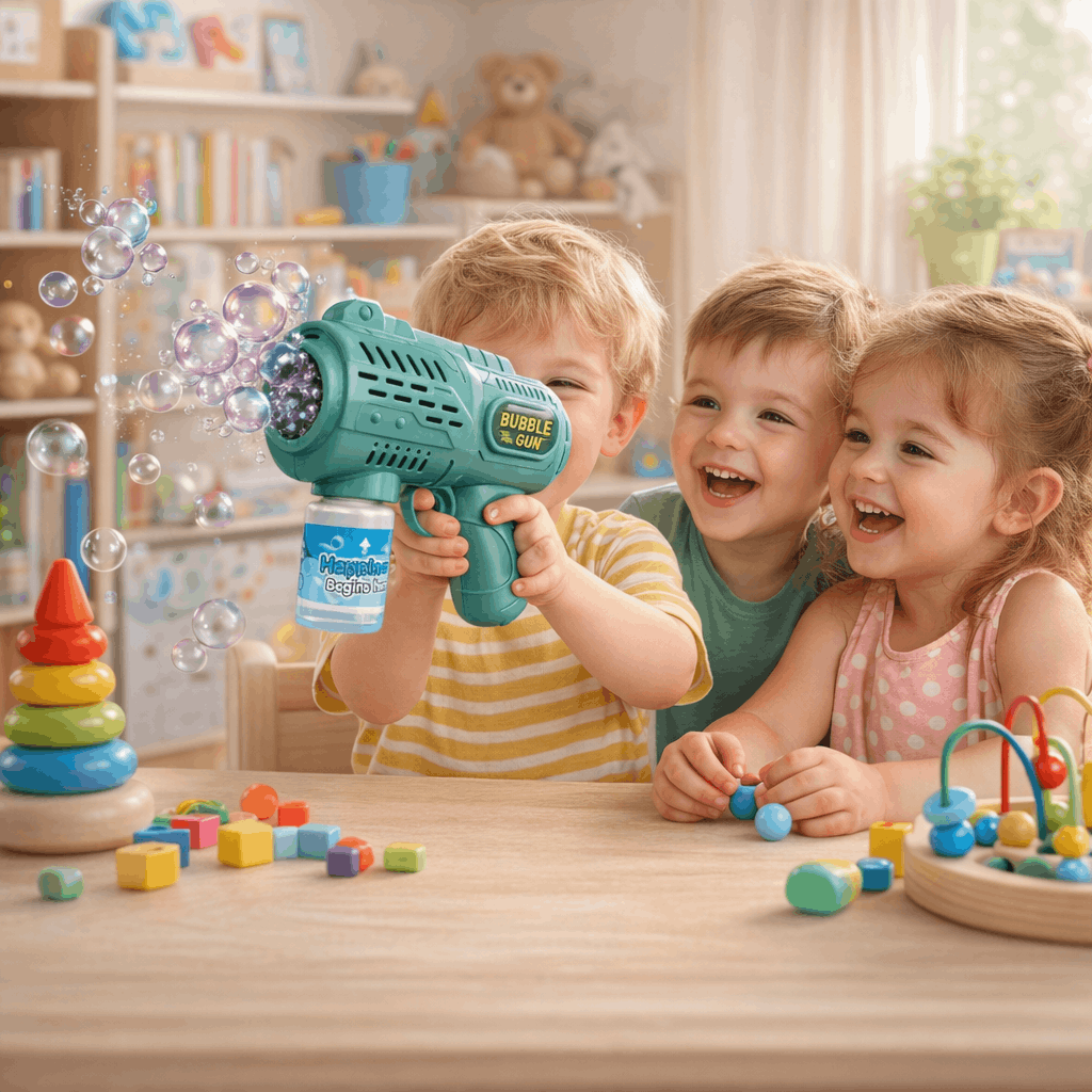 Electric Bubble Gun for Kids – Automatic Bubble Blaster Toy with Bubble Solution | Fun Outdoor & Indoor Bubble Machine Toy for Boys & Girls - TodsKart