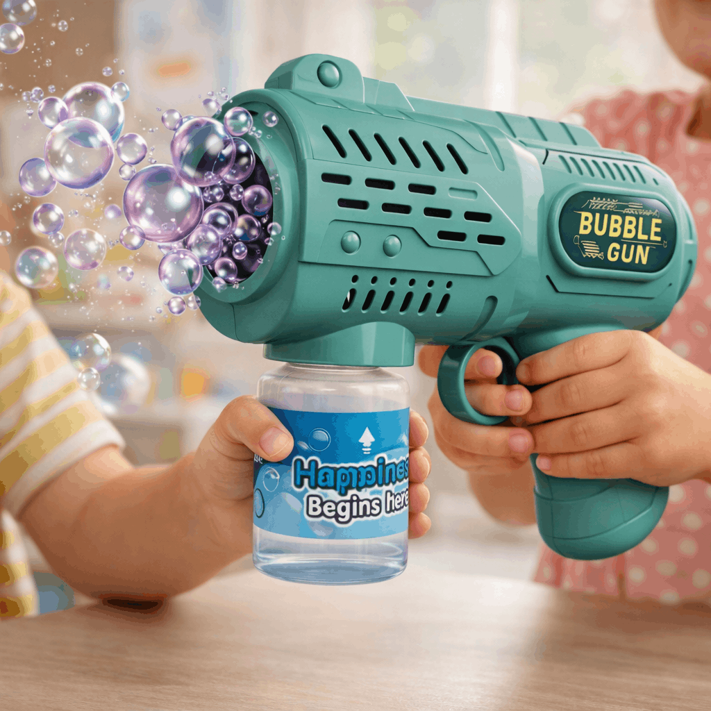Electric Bubble Gun for Kids – Automatic Bubble Blaster Toy with Bubble Solution | Fun Outdoor & Indoor Bubble Machine Toy for Boys & Girls - TodsKart