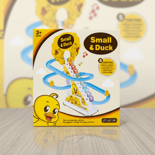 Electric Duck Climbing Stairs Toy – Musical Duck Slide Track with Lights & Escalator for Kids - TodsKart