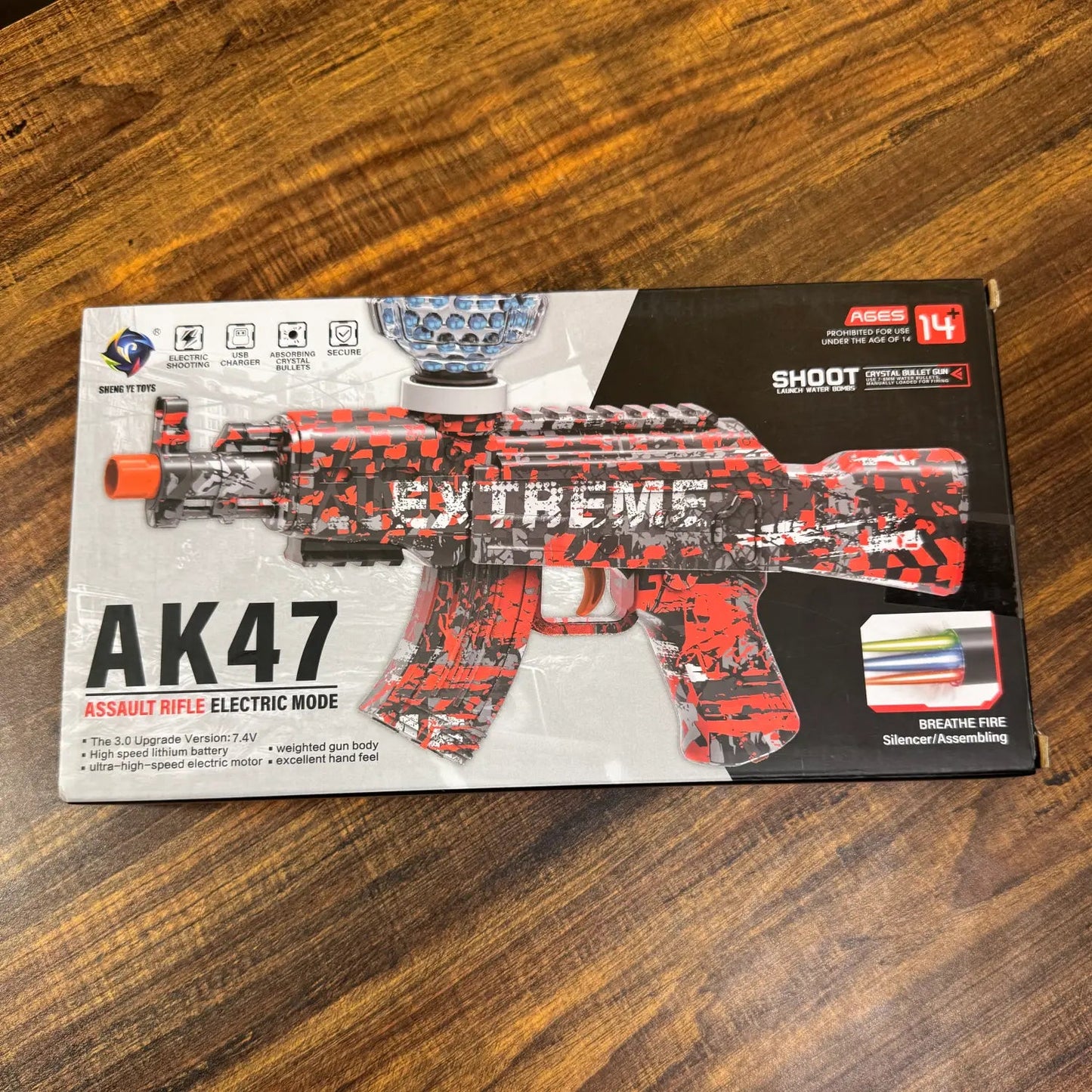 Electric Gel Blaster Toy Gun AK47 Style – USB Rechargeable Water Beads Shooting Toy with Orbeez Bullets - TodsKart