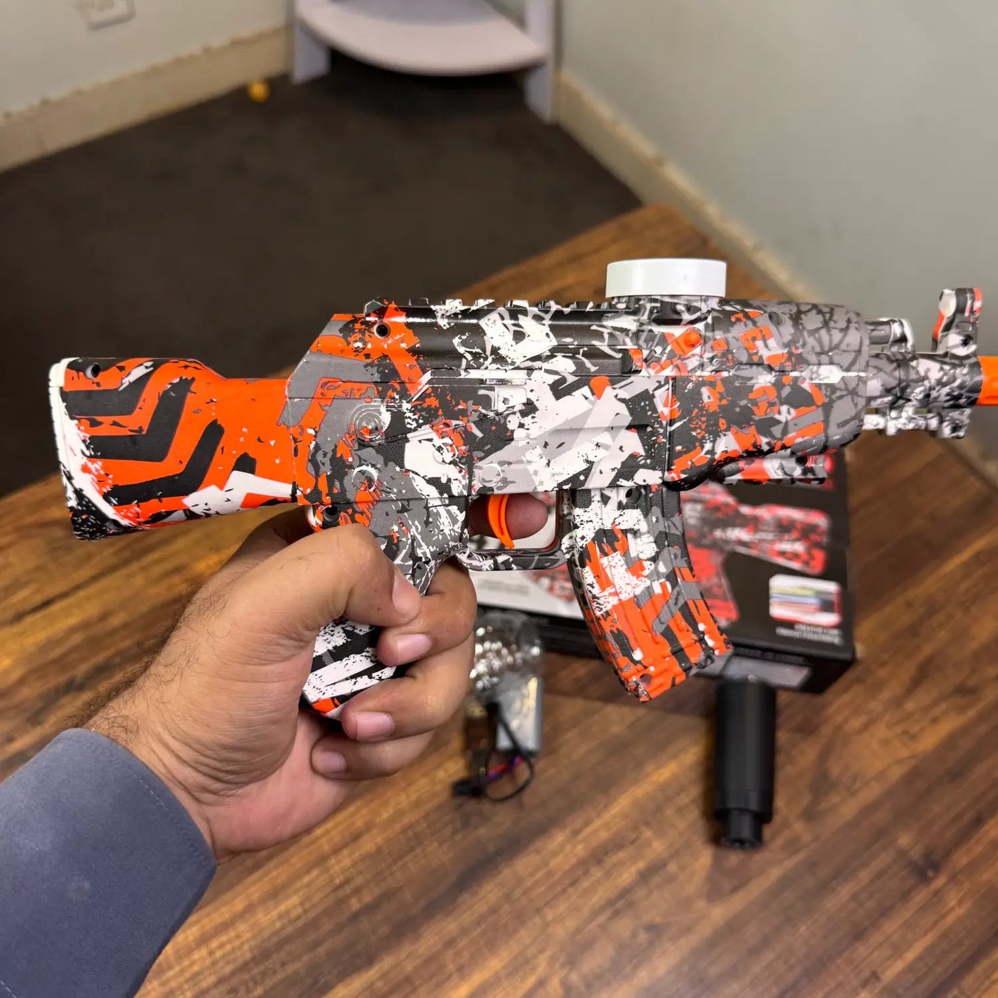 Electric Gel Blaster Toy Gun AK47 Style – USB Rechargeable Water Beads Shooting Toy with Orbeez Bullets - TodsKart