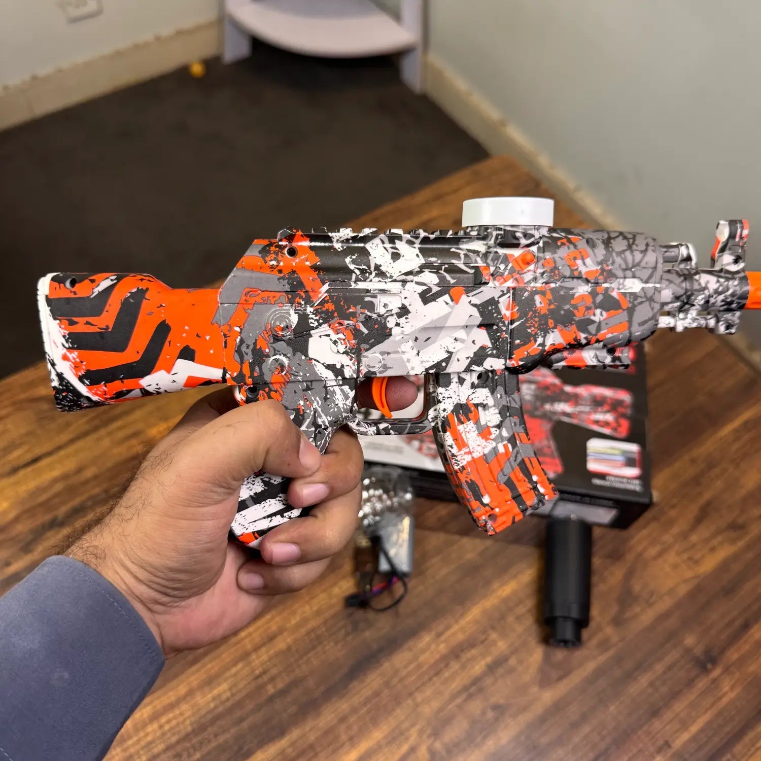 Electric Gel Blaster Toy Gun AK47 Style – USB Rechargeable Water Beads Shooting Toy with Orbeez Bullets - TodsKart