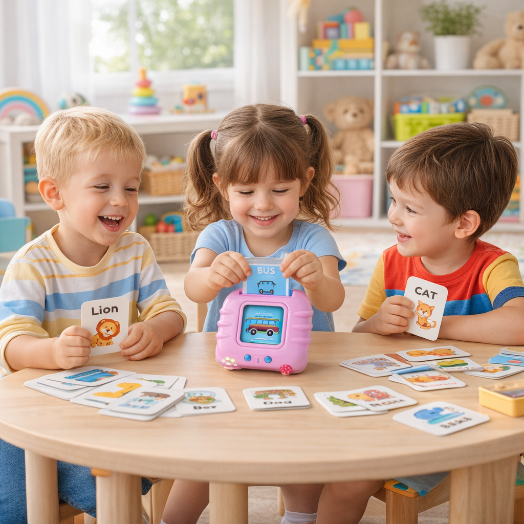 Interactive Talking Flash Cards Learning Toy for Kids – Early Education Card Reader with 64 Word Cards | Montessori Speech & Vocabulary Learning Toy for Toddlers - TodsKart
