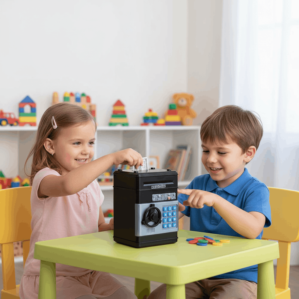Kids Electronic ATM – Password Money Saving Bank with Coin Slot & Auto Bill Insert for Children - TodsKart