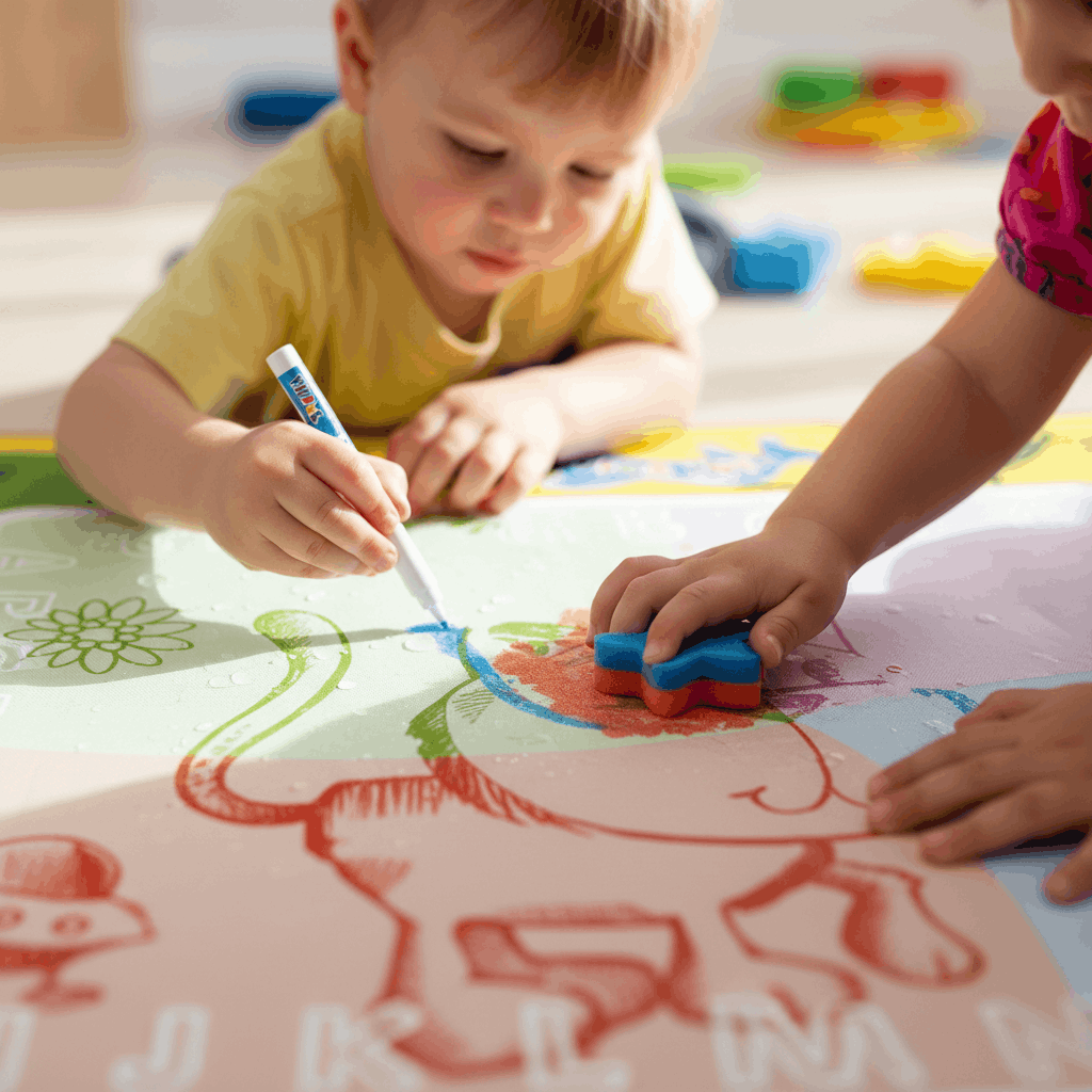 Kids Magic Water Drawing Mat – Reusable Doodle & Learning Painting Mat with Water Pen - TodsKart
