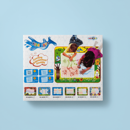 Kids Magic Water Drawing Mat – Reusable Doodle & Learning Painting Mat with Water Pen - TodsKart