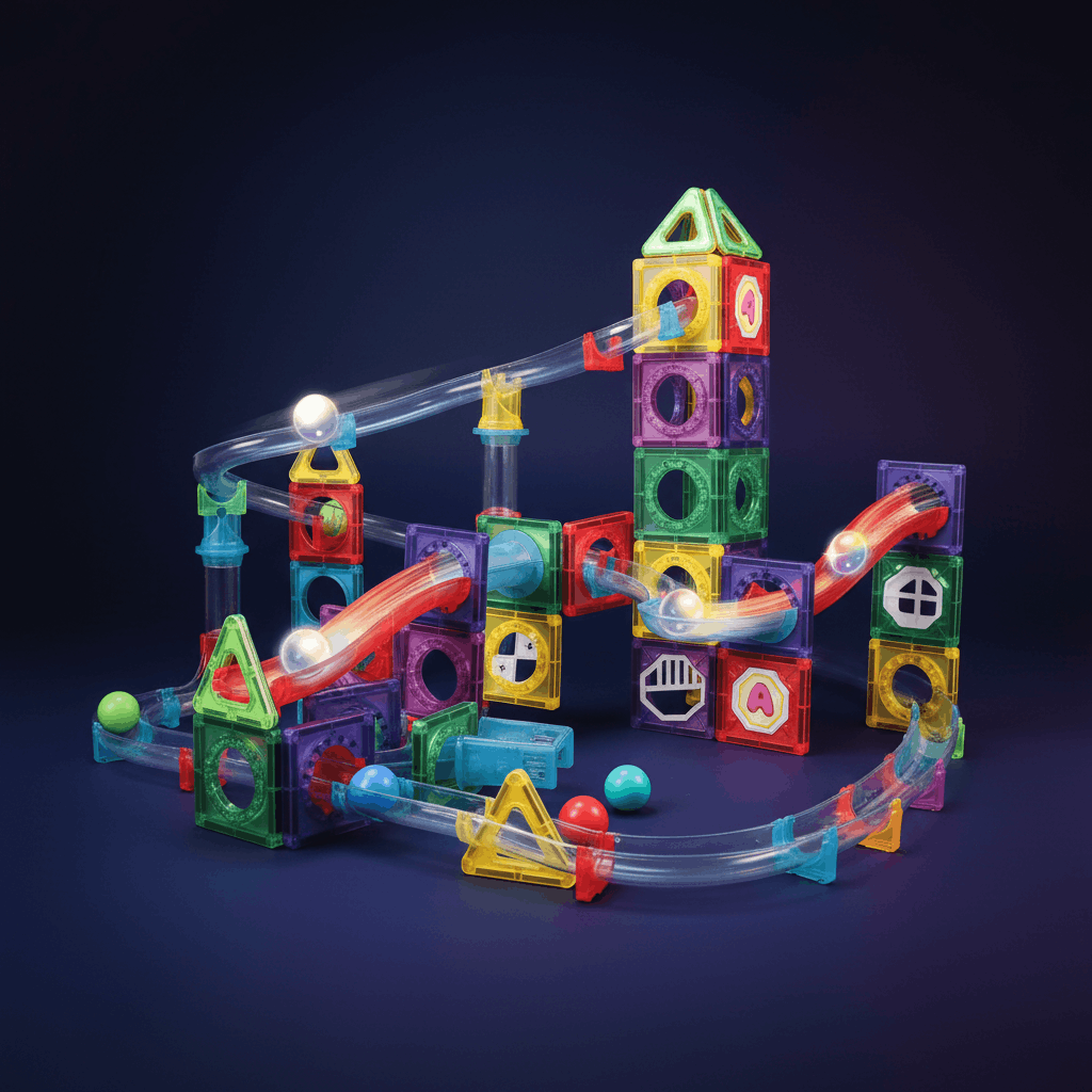 Magnetic Building Blocks Set (40 PCS) – Educational Marble Run Toy for Kids - TodsKart