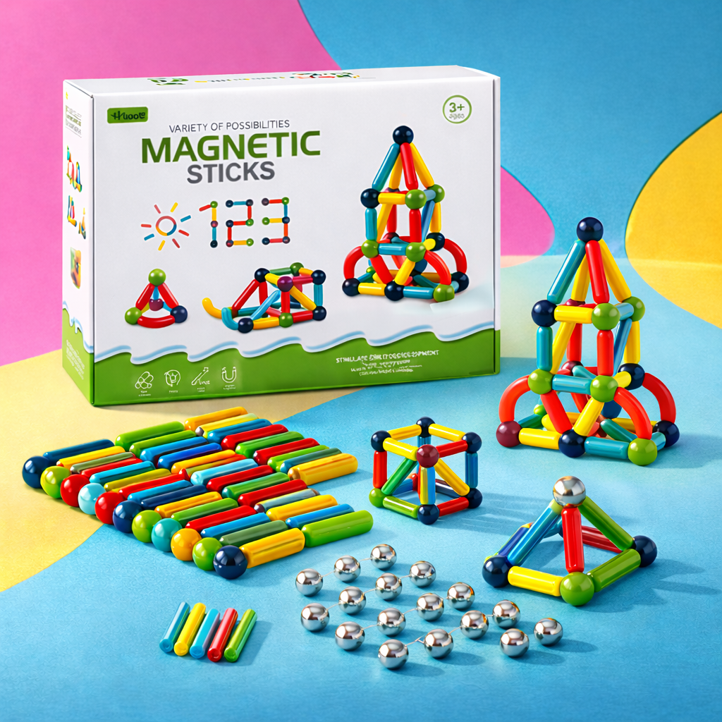 Magnetic Sticks Building Set for Kids – Creative Educational Magnetic Construction Toy - TodsKart