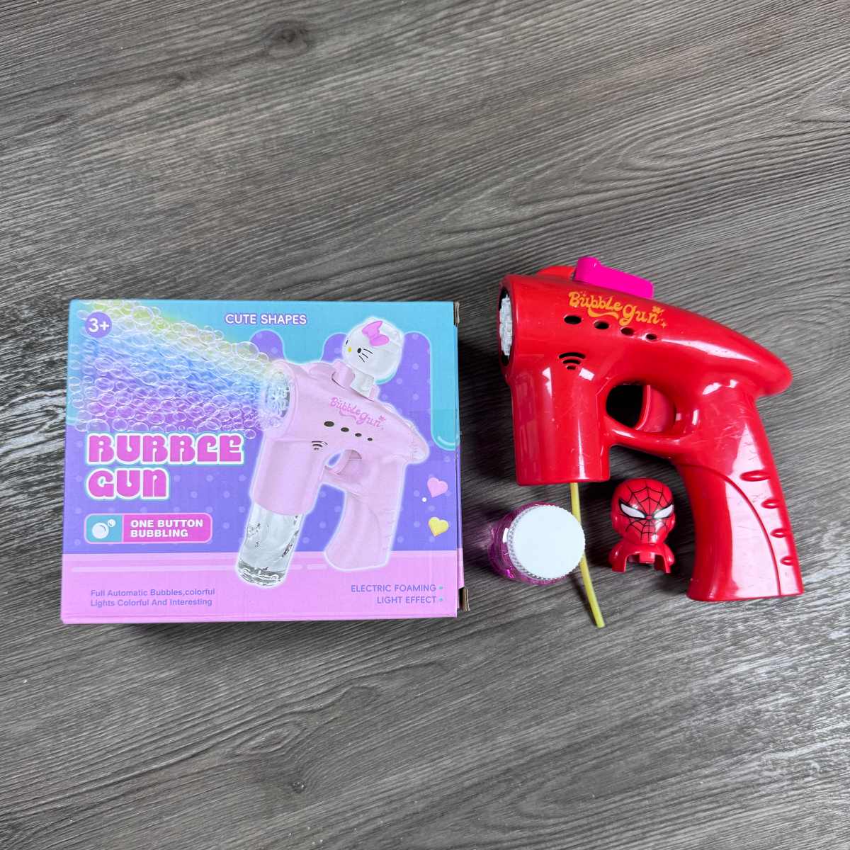 Mini Bubble Gun with LED Lights & Character Topper - TodsKart