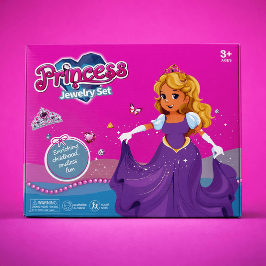 Princess Jewelry Set for Girls – Kids Dress Up Accessories with Tiara, Necklace, Rings & Bracelet | Pretend Play Princess Toy - TodsKart