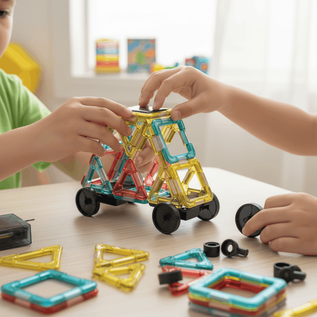 Solar STEM Building Kit – 62+ PCS Changeable Geometry Construction Set with Solar Power Module - TodsKart
