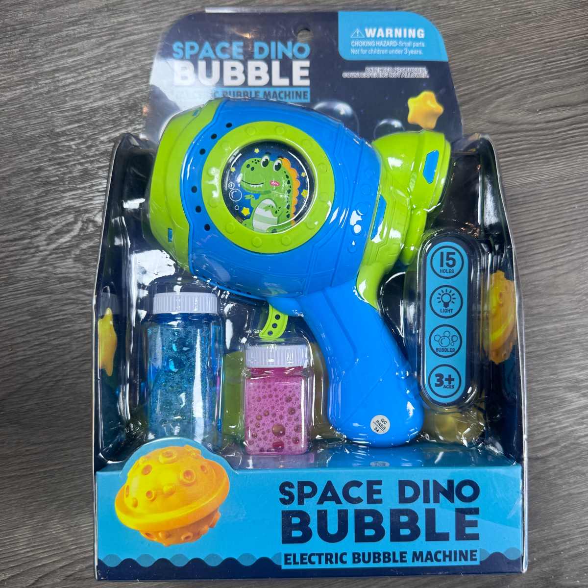 Space Dino Bubble Gun with LED Lights (15-Hole) - TodsKart