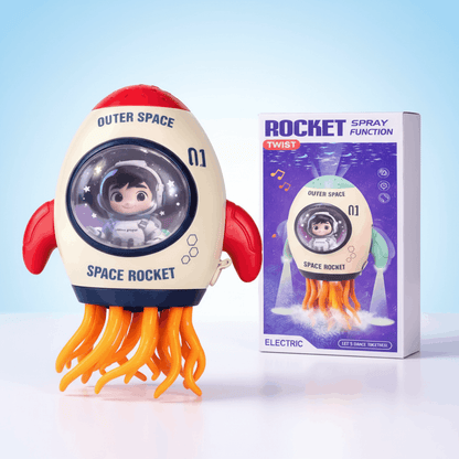 Space Rocket Spray Toy with Lights & Music – Electric Bump & Go Mist Toy for Kids - TodsKart