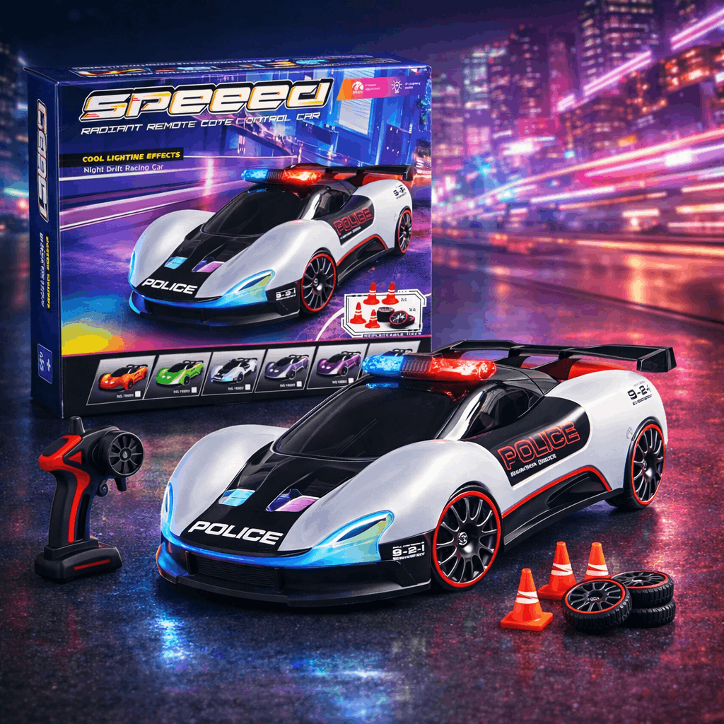 Speed Radiant RC Car | Night Drift Racing Car with 12 LED Light Modes & 3 - Speed Control - TodsKart