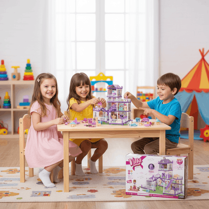 Villa Doll House Play Set – 192 Pieces Luxury Doll House with Furniture & Accessories - TodsKart