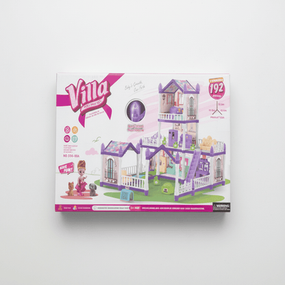 Villa Doll House Play Set – 192 Pieces Luxury Doll House with Furniture & Accessories - TodsKart