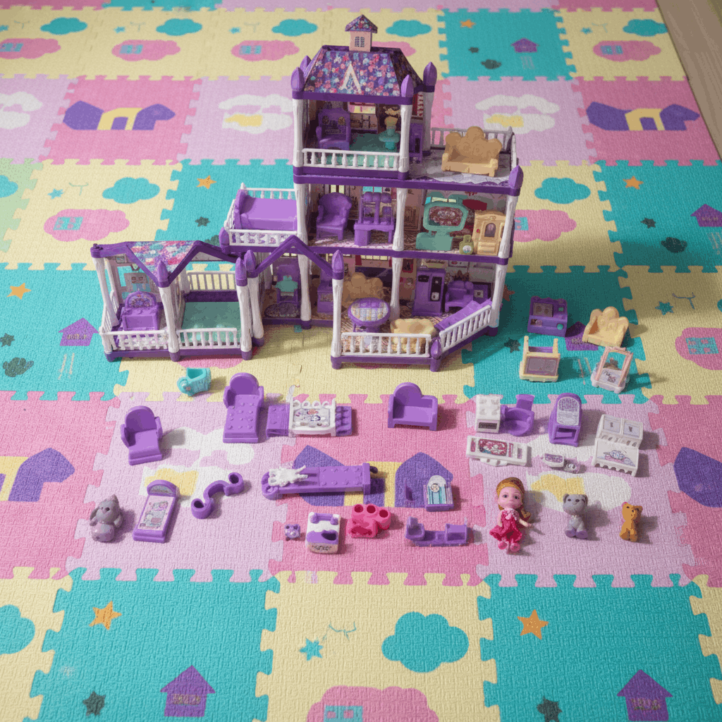 Villa Doll House Play Set – 192 Pieces Luxury Doll House with Furniture & Accessories - TodsKart