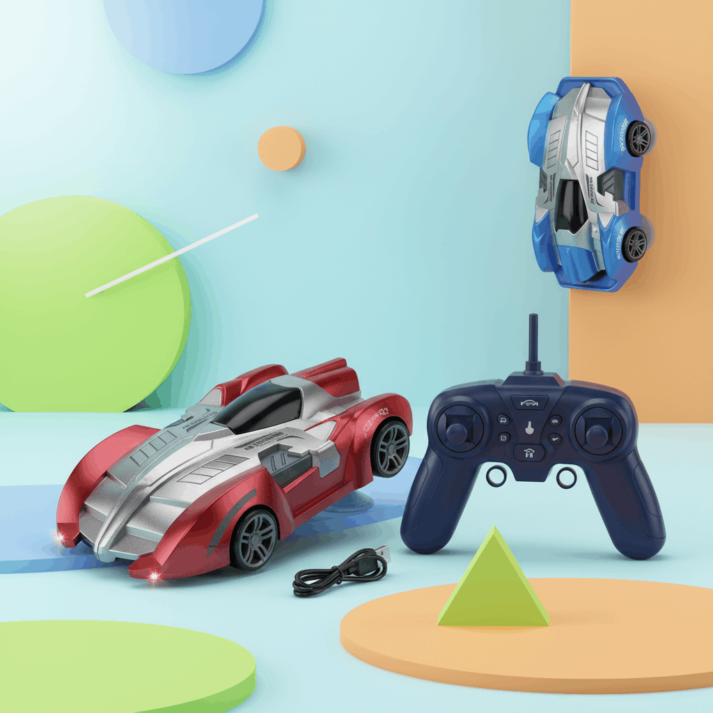 Wall Climbing RC Car – 2.4GHz Remote Control Anti - Gravity Car with LED Lights & 360° Rotation - TodsKart